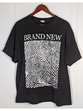 Vintage Brand New Band Tee Size XL Fingerprint Emo Y2K Music Jesse Lacey Black